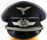 WWII GERMAN 3RD REICH LUFTWAFFE OFFICER VISOR HAT