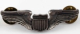 US ARMY AIR CORPS SILVER FILLED PILOT WINGS BADGE