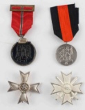 WWII GERMAN THIRD REICH ASSORTED LOT OF 4 MEDALS