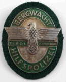 GERMAN WWII THIRD REICH TIROL POLICE SHIELD PATCH