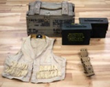 KOREAN WAR MORTAR BOX 2 AMMO CANS WEB GEAR VEST
