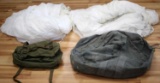 2 DROP PARACHUTES M1945 CARGO FLIGHT BAG BAG