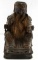 CHINESE CARVED WOODEN SEATED EMPEROR FIGURE