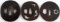 3 JAPANESE SAMURAI SWORD TSUBA MARU KATA KAKU GATA