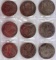 LOT OF 9 PIECES OF EIGHT SPANISH DOLLARS