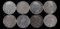 8 MIXED DATE PEACE SILVER DOLLAR COIN LOT