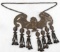 LARGE BRONZE AMPORPHIC BAT AND FISH MOTIF GORGET