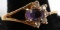 AMETHYST COSTUME LADIES GOLD PLATED RING