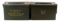 LOT OF 2 AMMO AMMUNITION GREEN METAL CANS