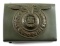 WWII GERMAN SS STEEL BELT BUCKLE COMBAT GREEN