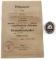 WWII GERMAN THIRD REICH WOUND BADGE WITH DOCUMENT
