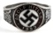 GERMAN WWII THIRD REICH SWASTIKA 1933 SILVER RING