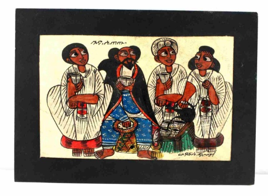 20TH CENTURY ETHIOPIAN FOLK ART PAINTING