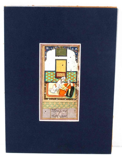 ANTIQUE INDO PERSIAN EROTICA GOUACHE PAINTING