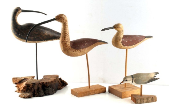 4 SHOREBIRD WEK WILL KIRKPATRICK SIGNED DECOY LOT