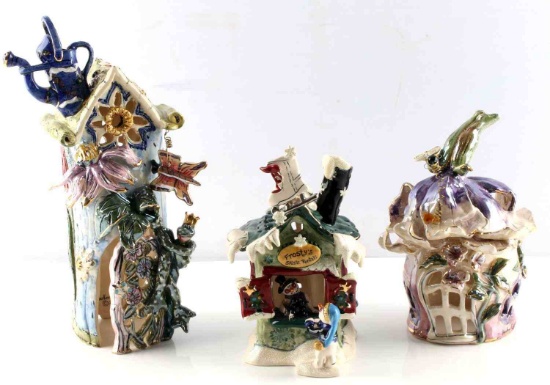 LOT OF 3 CLAYWORKS CERAMIC FIGURINES BY GOLDMINC