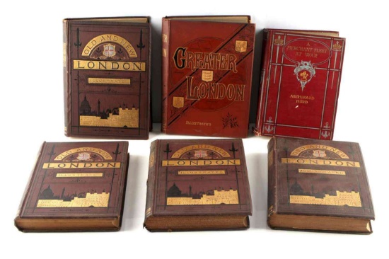 SET OF ANTIQUE BOOKS ON LONDON IN VOLUMES WITH MAP