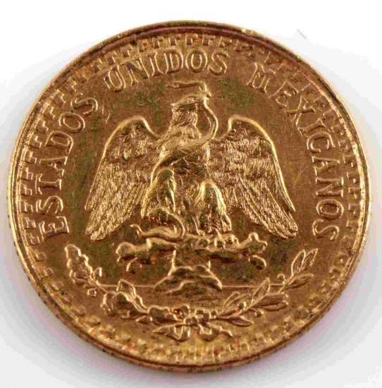 1945 MEXICAN DOS PESOS GOLD COIN