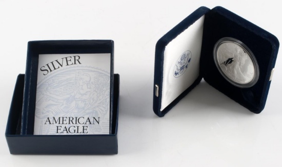 1 OUNCE AMERICAN EAGLE SILVER PROOF COIN W BOX