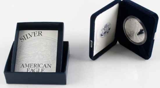 1 OUNCE AMERICAN EAGLE SILVER PROOF COIN W BOX