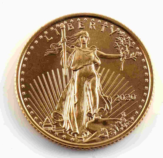 2020 GOLD 1/10 OZ AMERICAN EAGLE COIN BU