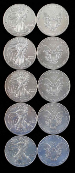 10 2014 SILVER AMERICAN EAGLE 1 OZ BU COIN LOT