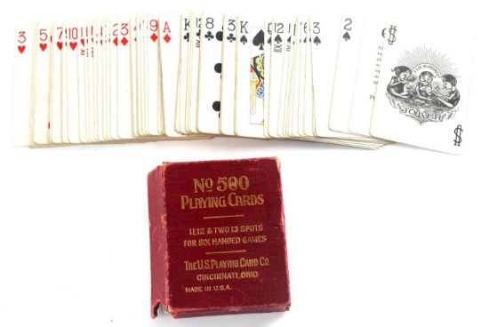 NO. 500 US PLAYING CARD DECK GOOD LUCK SWASTIKA