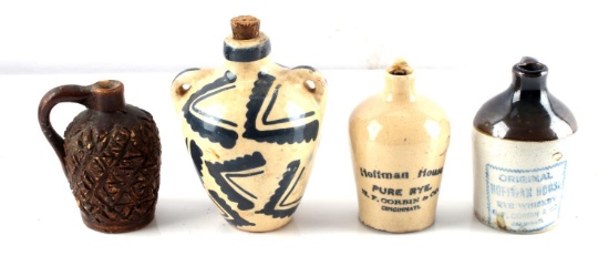 VINTAGE HOFFMAN MINI STONEWARE RYE BOTTLES