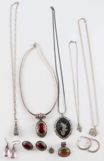 VINTAGE STERLING SILVER ASIAN SIAM INDIA JEWELRY
