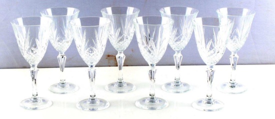 LOT OF 8 CRYSTAL RED WINE GLASSES OVER 7 INCH