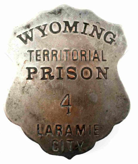 ANTIQUE WYOMING TERRITORIAL CITY PRISON BADGE