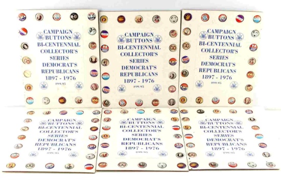 LOT OF 6 CAMPAIGN BUTTON SETS FROM 1897 TO 1976
