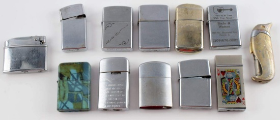 LOT OF 12  ASSORTED CIGARETTE LIGHTERS ZIPPO