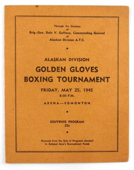 ALASKA DIVISION JOE LOUIS BOXING PROGRAM 1945