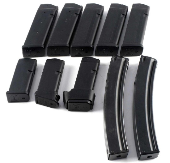 LOT OF EXTENDED H&K GLOCK  .45 ACP & 9MM MAGAZINES