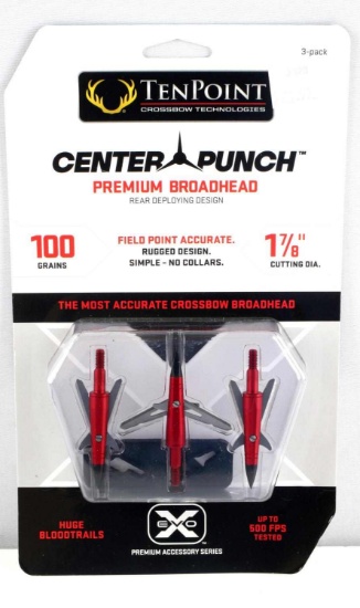 3 PACK OF NEW TENPOINT PREMIUM BROADHEADS ARROW