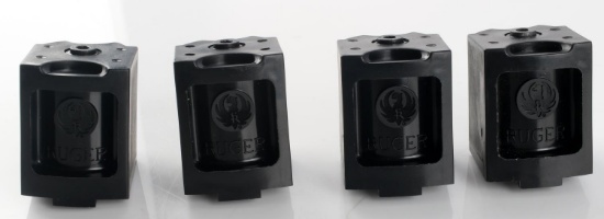 FOUR RUGER TEN CAPACITY .22 CALIBER MAGAZINES