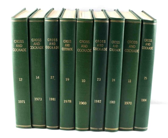 LOT OF 9 CROSS &  COCKADE MILITARY JOURNAL VOLUMES