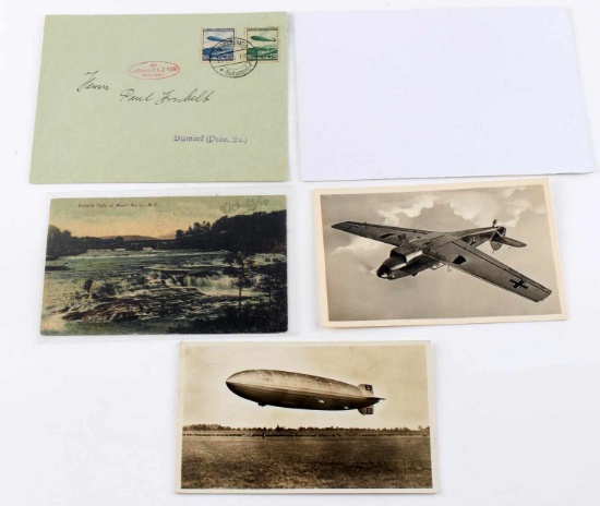 WWII THIRD REICH GERMAN ZEPPELIN POSTCARDS