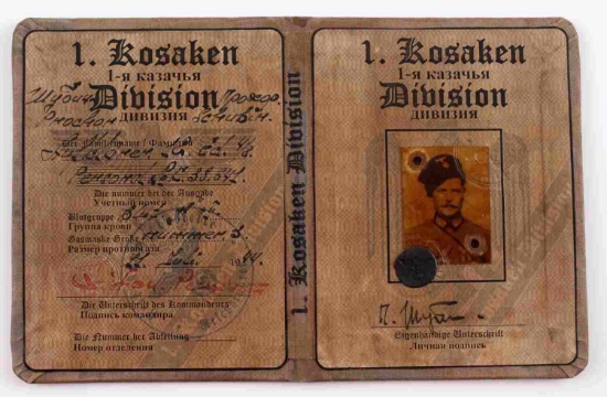 WWII GERMAN THIRD REICH COSSACK DIVISION AUSWEIS