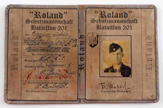 WWII GERMAN THIRD REICH SS ROLAND BATTALION AUSWEI