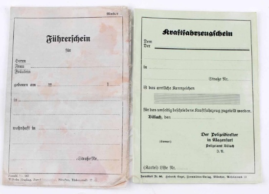 WWII AUSTRIAN THIRD REICH ORIGINAL DRIVERS LICENSE