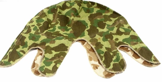WWII USMC REVERSABLE CAMO COMBAT HELMET COVER