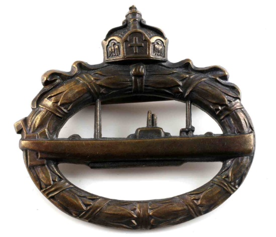 WWI IMPERIAL GERMAN BRONZE U BOAT BADGE