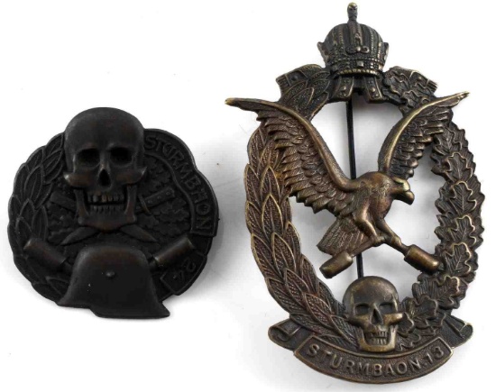 LOT OF 2 AUSTRIAN MONARCHY STORM TROOPERS BADGES