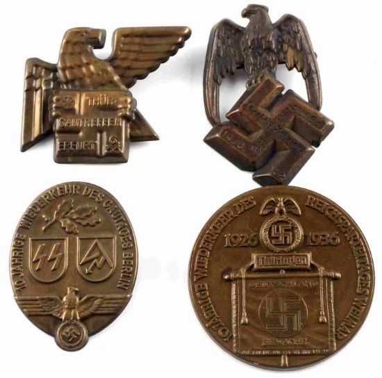 WWII GERMAN THIRD REICH SWASTIKA TIN BADGE LOT