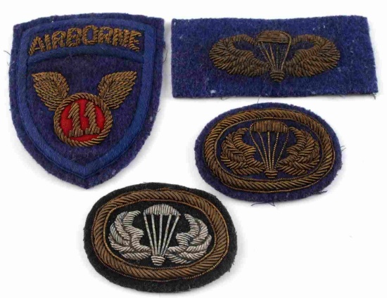 LOT OF 4 HAND EMBROIDERED US PARATROOPER PATCHES