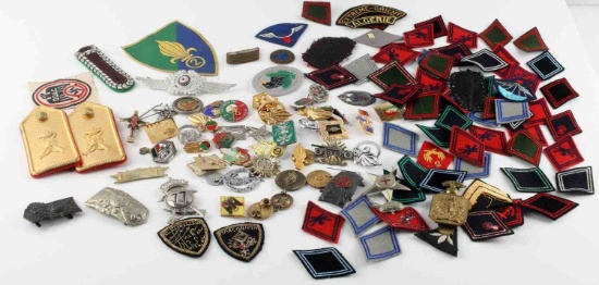 FRENCH WORLD INISIGNIA PATCH AND MEDAL LOT