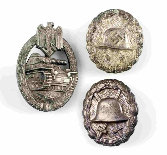 SILVER WOUND BADGE SILVER PANZER  SILVER WWI WOUND
