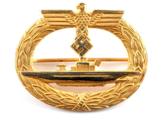 WWII GERMAN MINT U BOAT BADGE W ISSUE TISSUE WRAP
